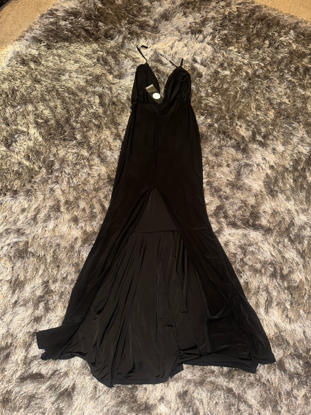 Black Spaghetti-Strap Evening Gown mermaid style size 8 boo hoo